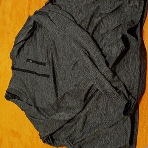 Athlio mens 1/4 zip athletic running shirt long sleeve size XL space dye grey